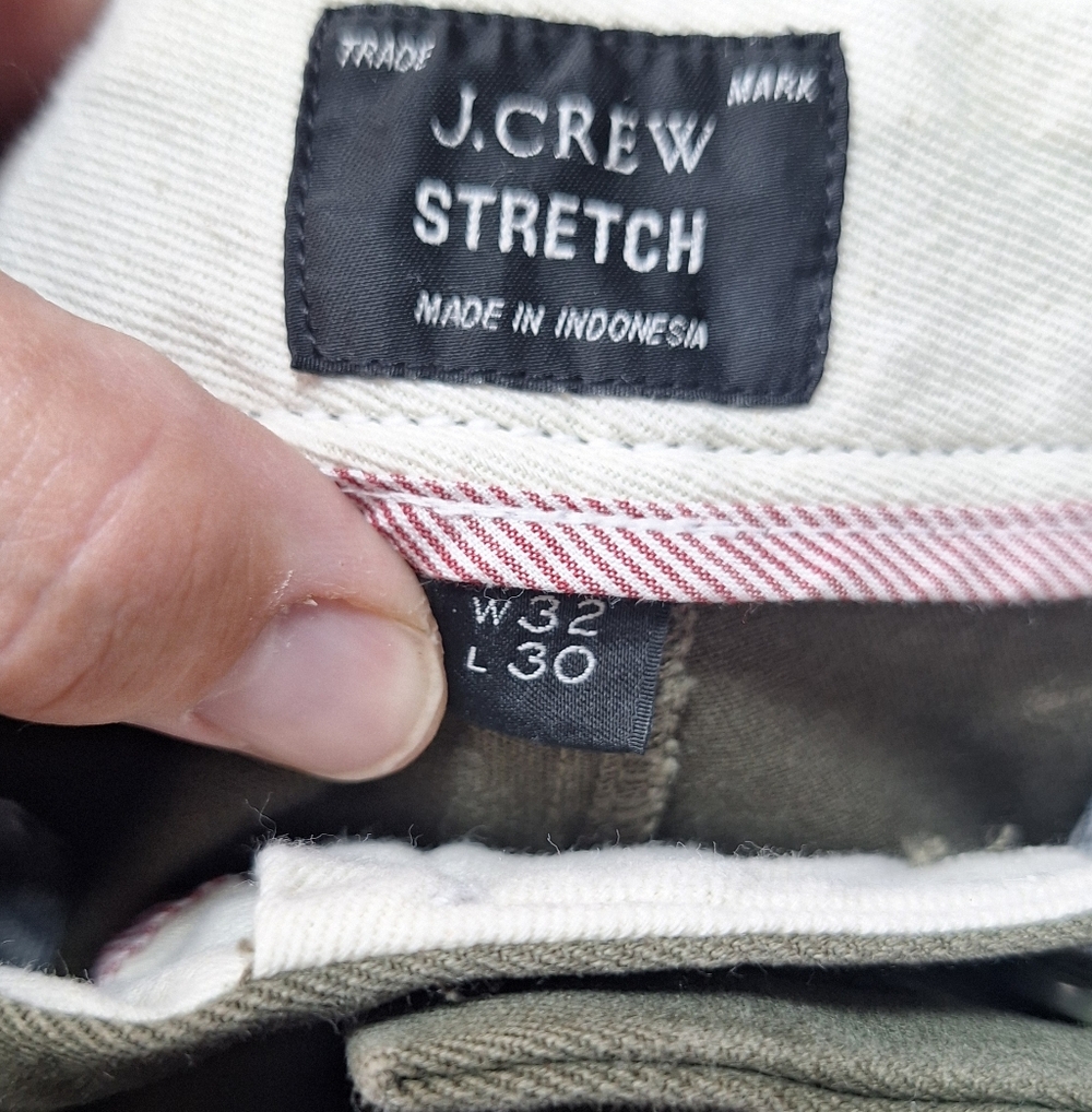 J. Crew Mens (Lot Of 2) Chino Pants (32x30 Tag) Actual Size 34x29 Green & Beige - Picture 5 of 16